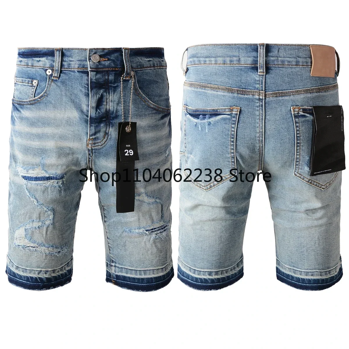 Top quality New Purples Jeans Men Trendy Elastic Edged Middle brands Pants Irregular Blue Color Washed Denim Shorts pants
Top quality New Purples Jeans Men Trendy Elastic Edged Middle brands Pants Irregular Blue Color Washed Denim Shorts pants