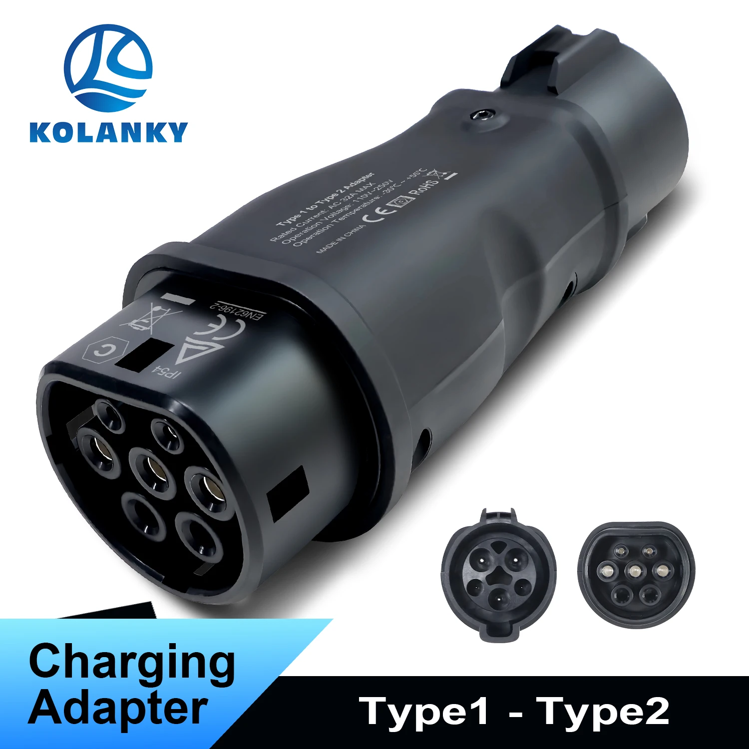 Адаптер для зарядки электромобилей Kolanky 32A 7.2KW Type 1 - Type 2 для домашней зарядки электромобилей в ЕС
Адаптер для зарядки электромобилей Kolanky 32A 7.2KW Type 1 - Type 2 для домашней зарядки электромобилей в ЕС