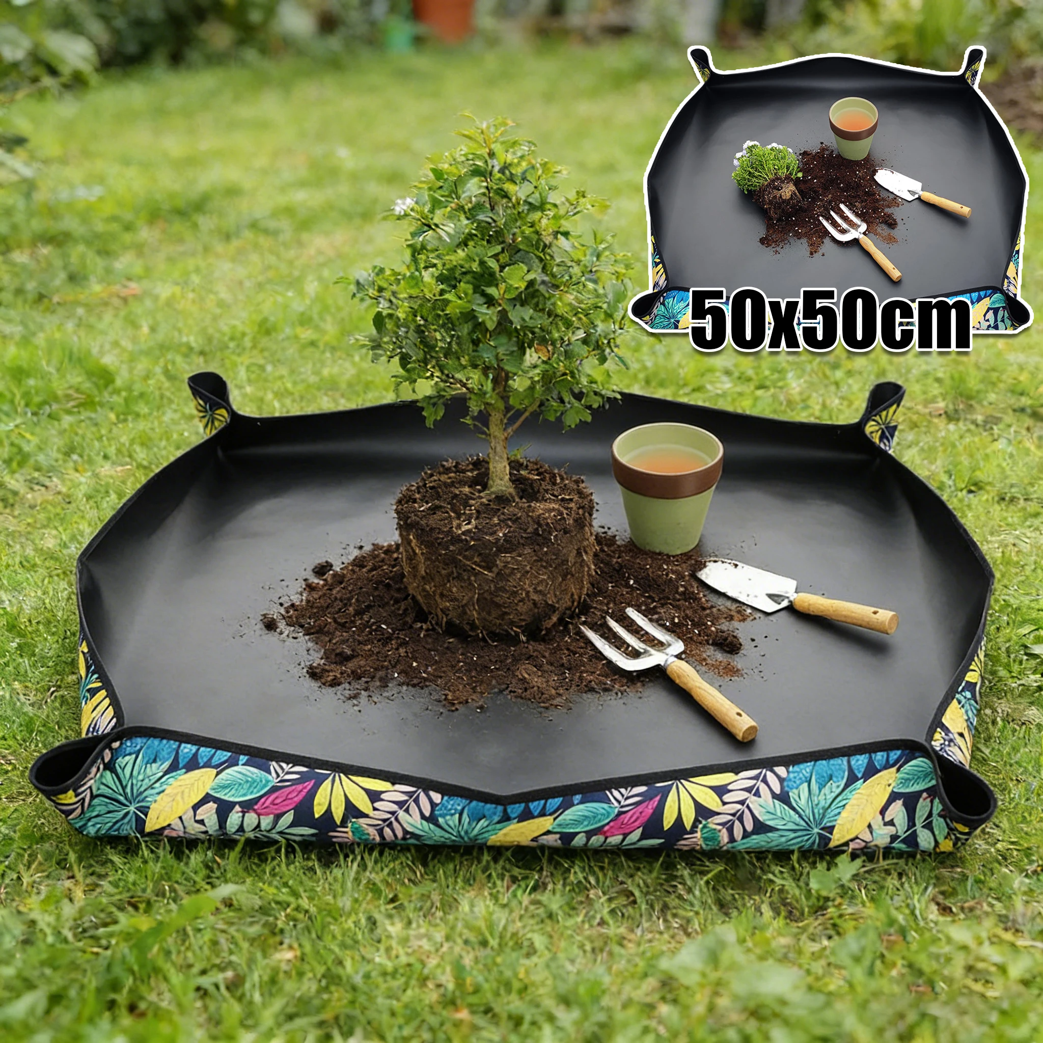 Waterproof Oxford Fabric Repotting Mat Foldable Portable Gardening Tray for Plant Transplanting Mess Control Indoor
Waterproof Oxford Fabric Repotting Mat Foldable Portable Gardening Tray for Plant Transplanting Mess Control Indoor