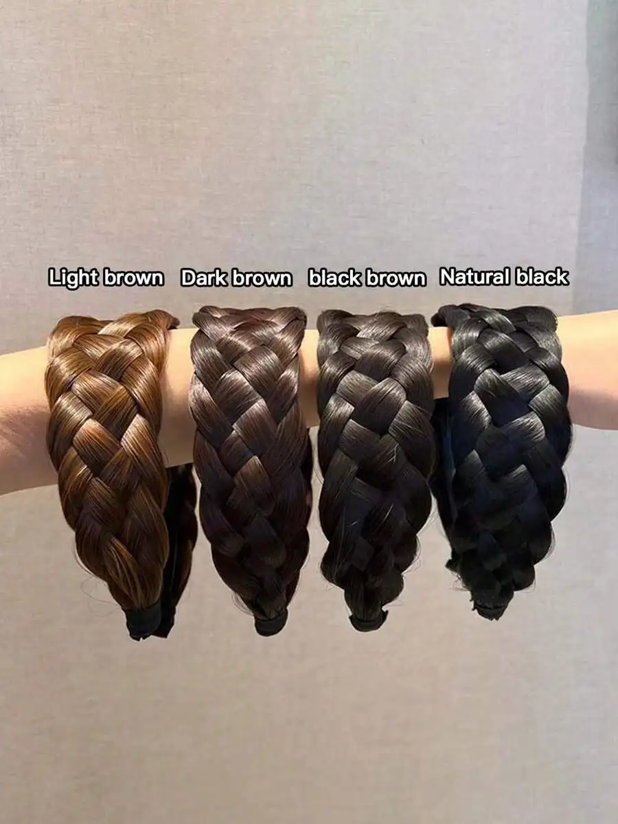 Womens Braided Wide Headband With Anti-Slip Teeth, Fluffy Retro Style Hair Accessory For Daily Casual Travel
Womens Braided Wide Headband With Anti-Slip Teeth, Fluffy Retro Style Hair Accessory For Daily Casual Travel