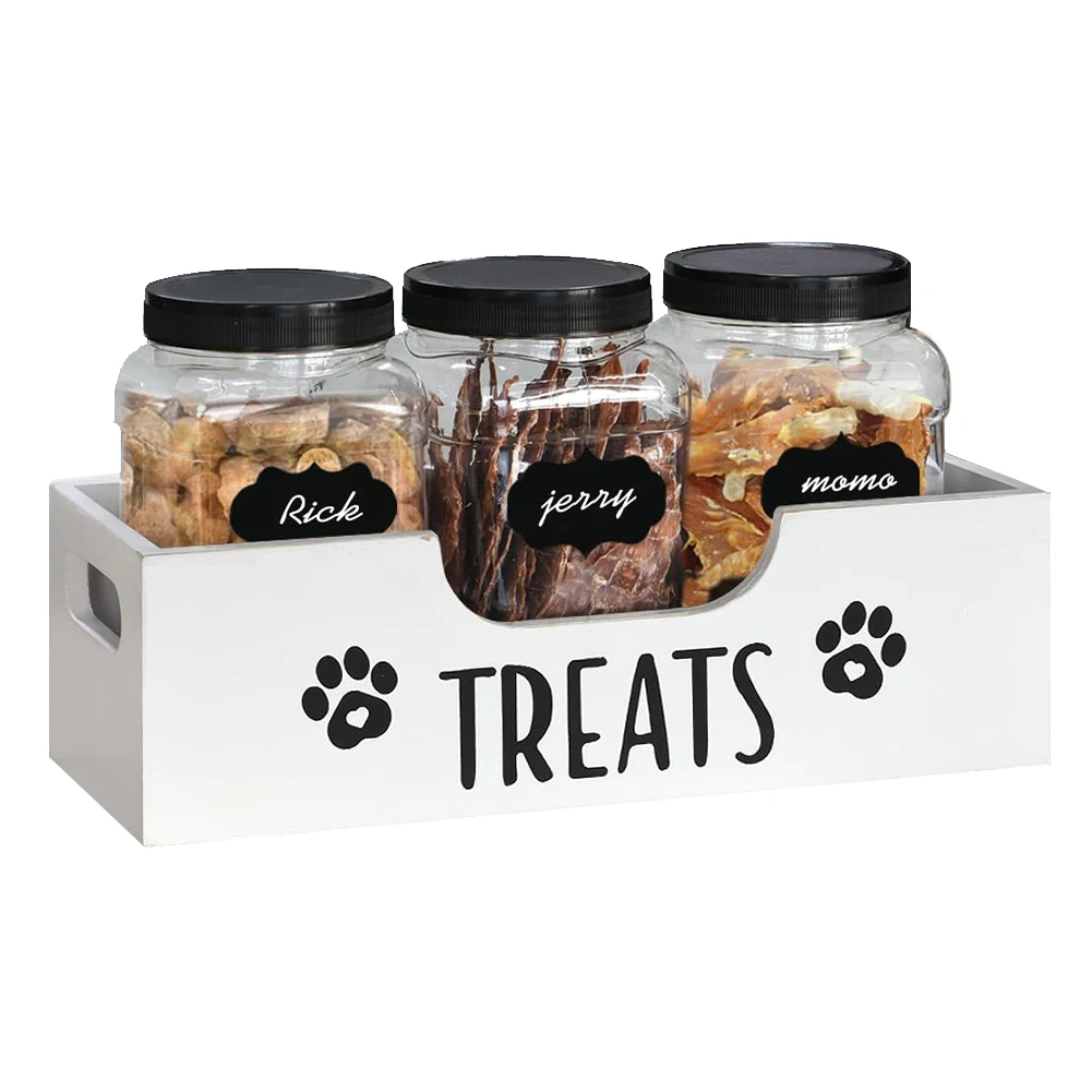 Деревянный ящик для хранения закусок для домашних животных с пластиковым держателем для хранения продуктов (белый)
Деревянный ящик для хранения закусок для домашних животных с пластиковым держателем для хранения продуктов (белый)