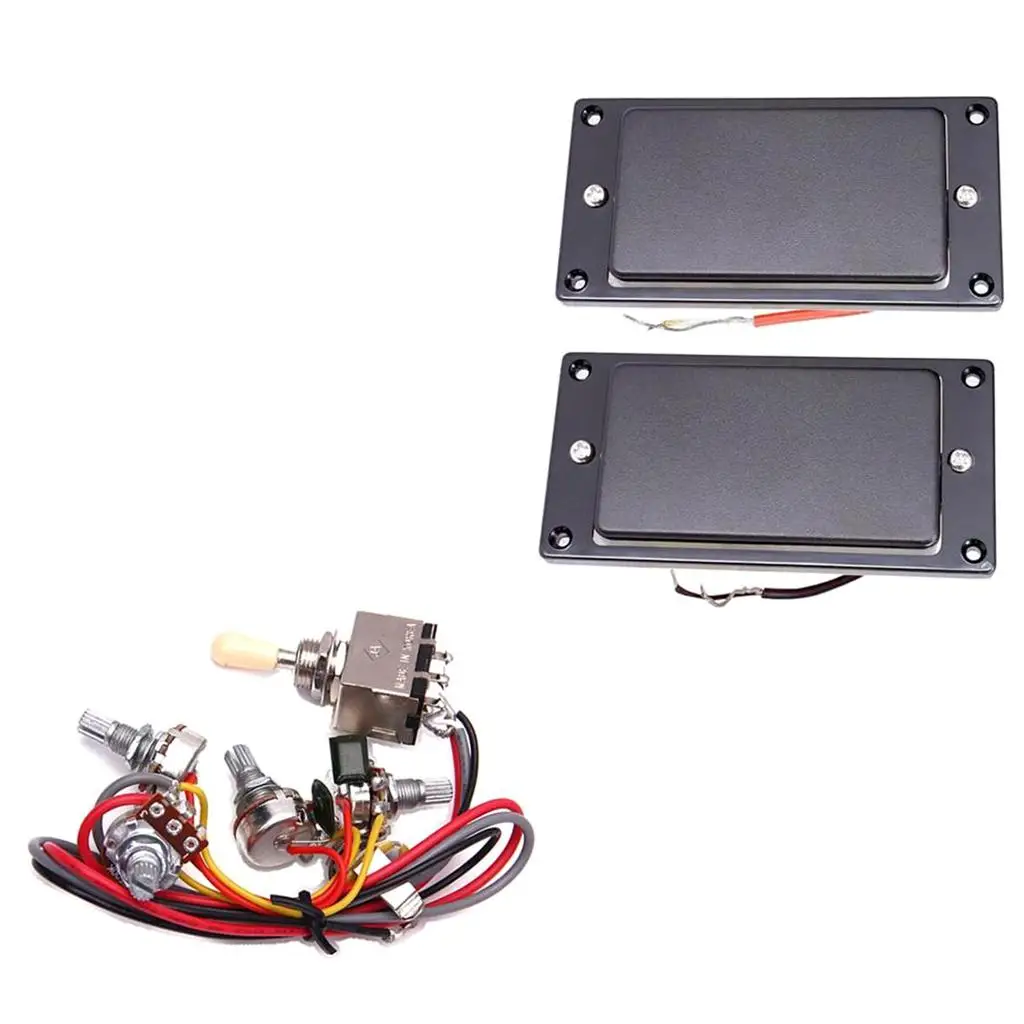 Piukup Circuit Wiring Bridge Neck Pickup Set Plastic Cover Guitar Accessory for LP Electric Guitar Parts