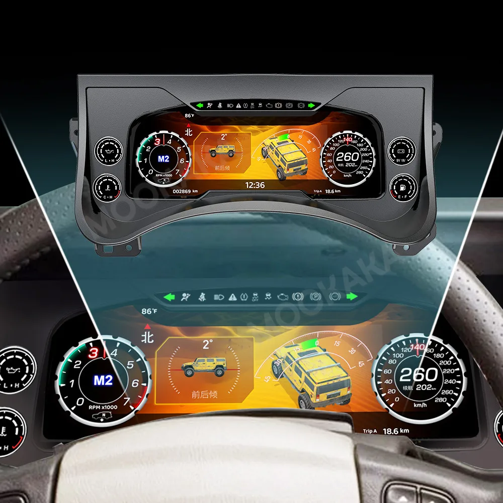 12.3inch screen Car Digital Cluster Instrument Virtual CockPit For Hummer H2 2003 - 2009 LCD Gauges Speedometer Dashboard Player
12.3inch screen Car Digital Cluster Instrument Virtual CockPit For Hummer H2 2003 - 2009 LCD Gauges Speedometer Dashboard Player