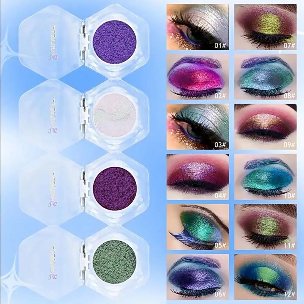 Multicolor High Gloss Chameleon Eyeshadow Fine Shining Pearlescent Glitter Eyeshadow Plate SweatProof Long Lasting
Multicolor High Gloss Chameleon Eyeshadow Fine Shining Pearlescent Glitter Eyeshadow Plate SweatProof Long Lasting