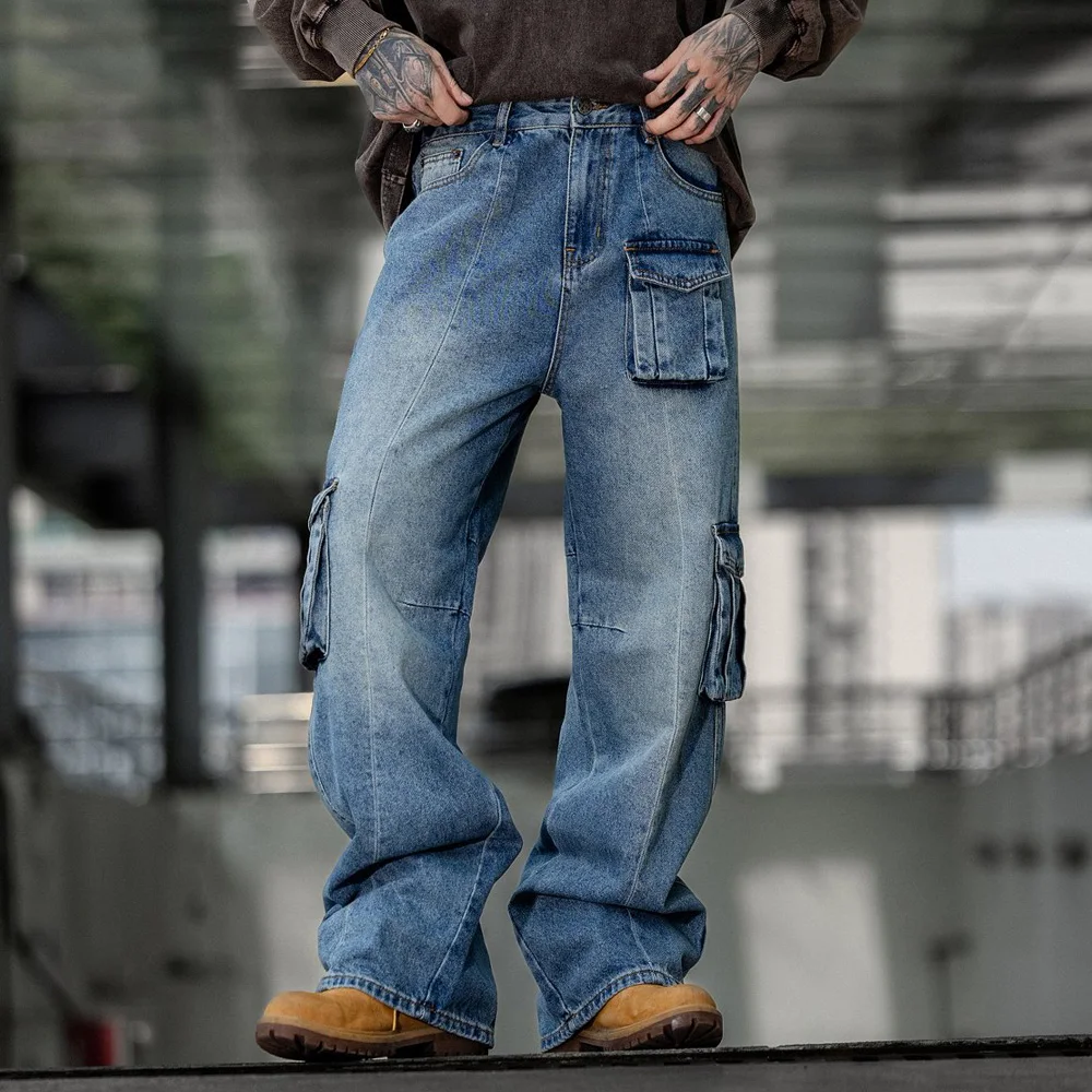 Men Streetwear Fashion Vintage Multi-pocket Loose Casual Cargo Jeans Denim Pants Hip Hop Wide Leg Baggy Jeans Pants Trousers
Men Streetwear Fashion Vintage Multi-pocket Loose Casual Cargo Jeans Denim Pants Hip Hop Wide Leg Baggy Jeans Pants Trousers