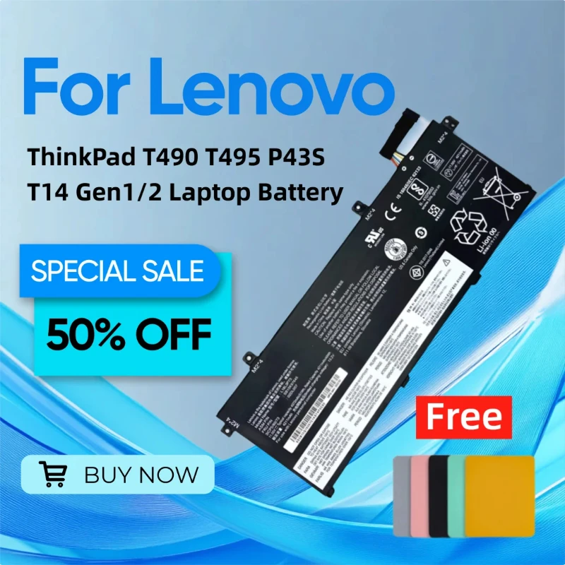 For Lenovo ThinkPad T490 T495 P43S T14 Gen1/2 Laptop Battery L18L3P73 Give Away A Mouse Pad
For Lenovo ThinkPad T490 T495 P43S T14 Gen1/2 Laptop Battery L18L3P73 Give Away A Mouse Pad