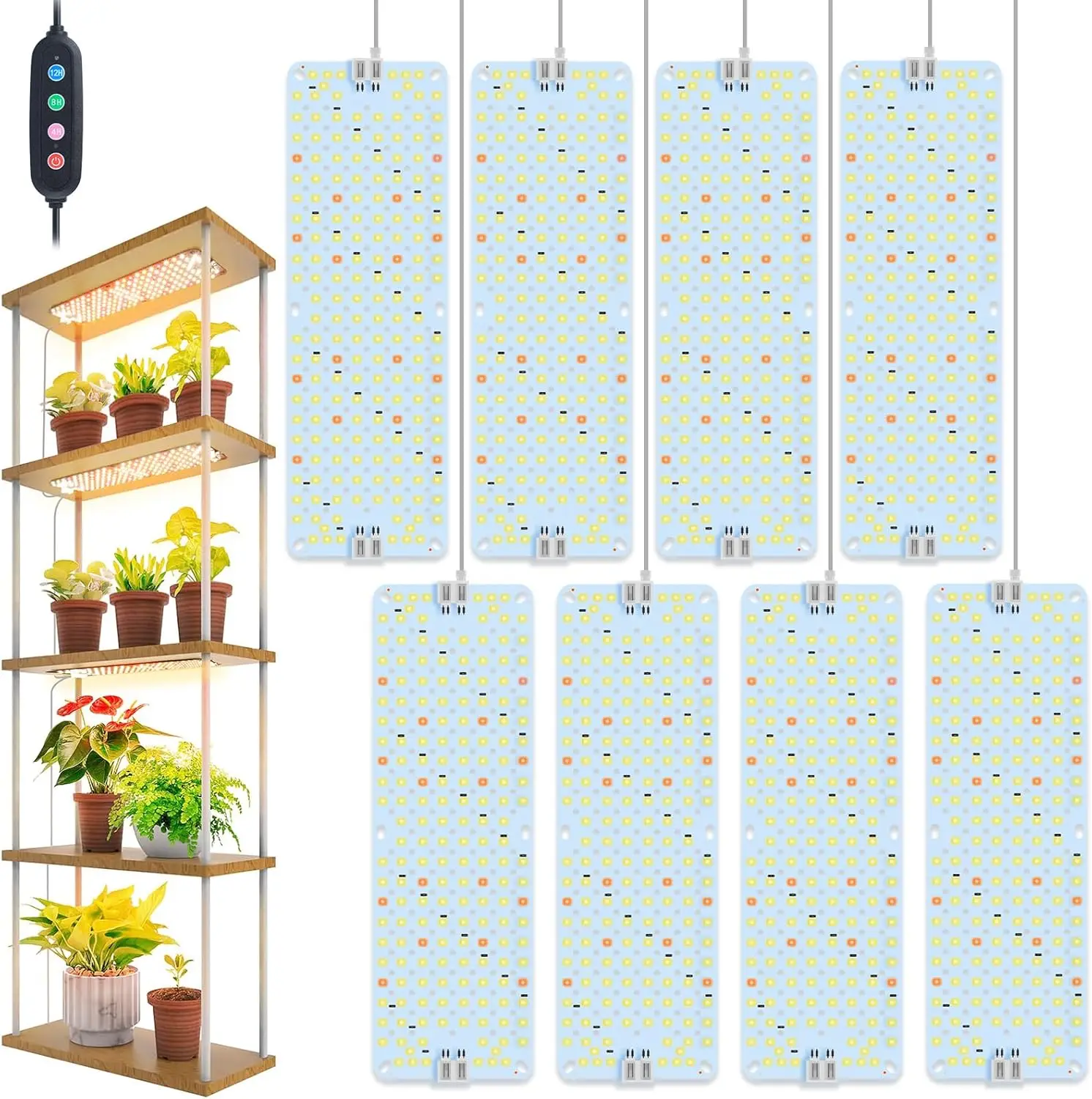 8-Pack LED Plant Grow Lights with Timer, Full Spectrum Indoor Panel Lighting for Home Plants
8-Pack LED Plant Grow Lights with Timer, Full Spectrum Indoor Panel Lighting for Home Plants