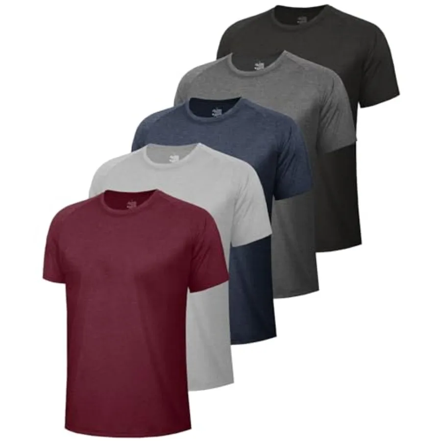 BOOJO 5 Pack Workout Shirts for Men-Quick Dry Black Gym Moisture Wicking Short Sleeve T-Shirts for Running Athletic Casual
BOOJO 5 Pack Workout Shirts for Men-Quick Dry Black Gym Moisture Wicking Short Sleeve T-Shirts for Running Athletic Casual