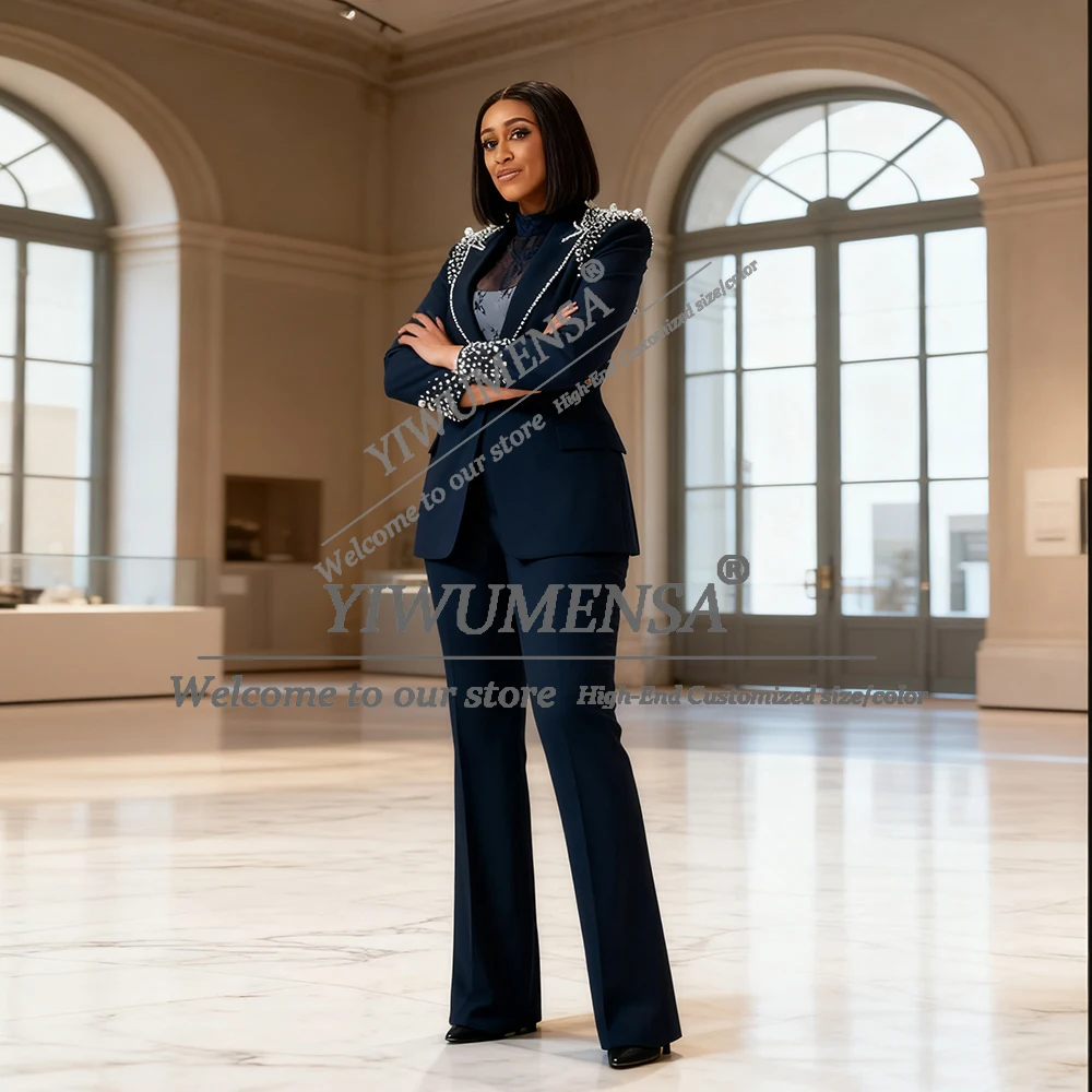 Индивидуальный костюм с жемчугом, комплект из 2 предметов, однобортный пиджак с широкими брюками, женские деловые наряды для вечеринок, смокинг
Индивидуальный костюм с жемчугом, комплект из 2 предметов, однобортный пиджак с широкими брюками, женские деловые наряды для вечеринок, смокинг