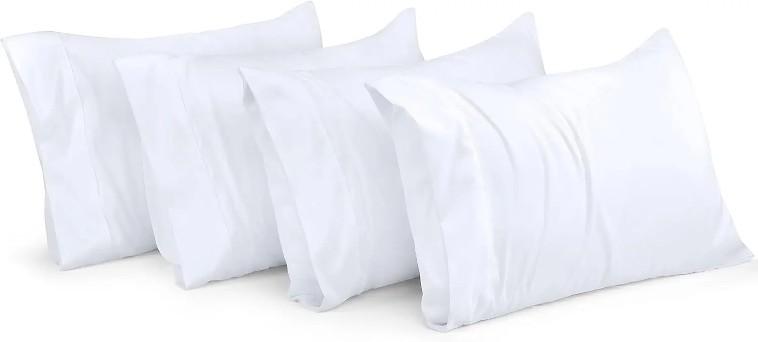 Soft Microfiber Pillow Cases, Pack of 4, Envelope Closure, Standard Size 20x26 Inches, White
Soft Microfiber Pillow Cases, Pack of 4, Envelope Closure, Standard Size 20x26 Inches, White
