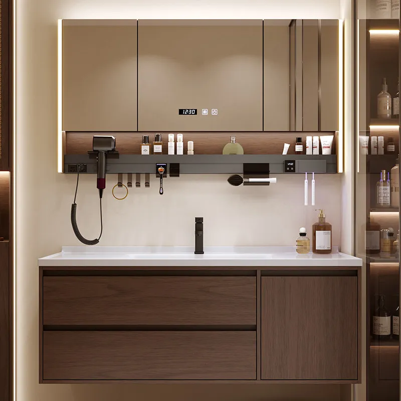 Medieval walnut color bathroom cabinet mirror ceramic integrated basin toilet toilet hand wash washbasin washtop
Medieval walnut color bathroom cabinet mirror ceramic integrated basin toilet toilet hand wash washbasin washtop