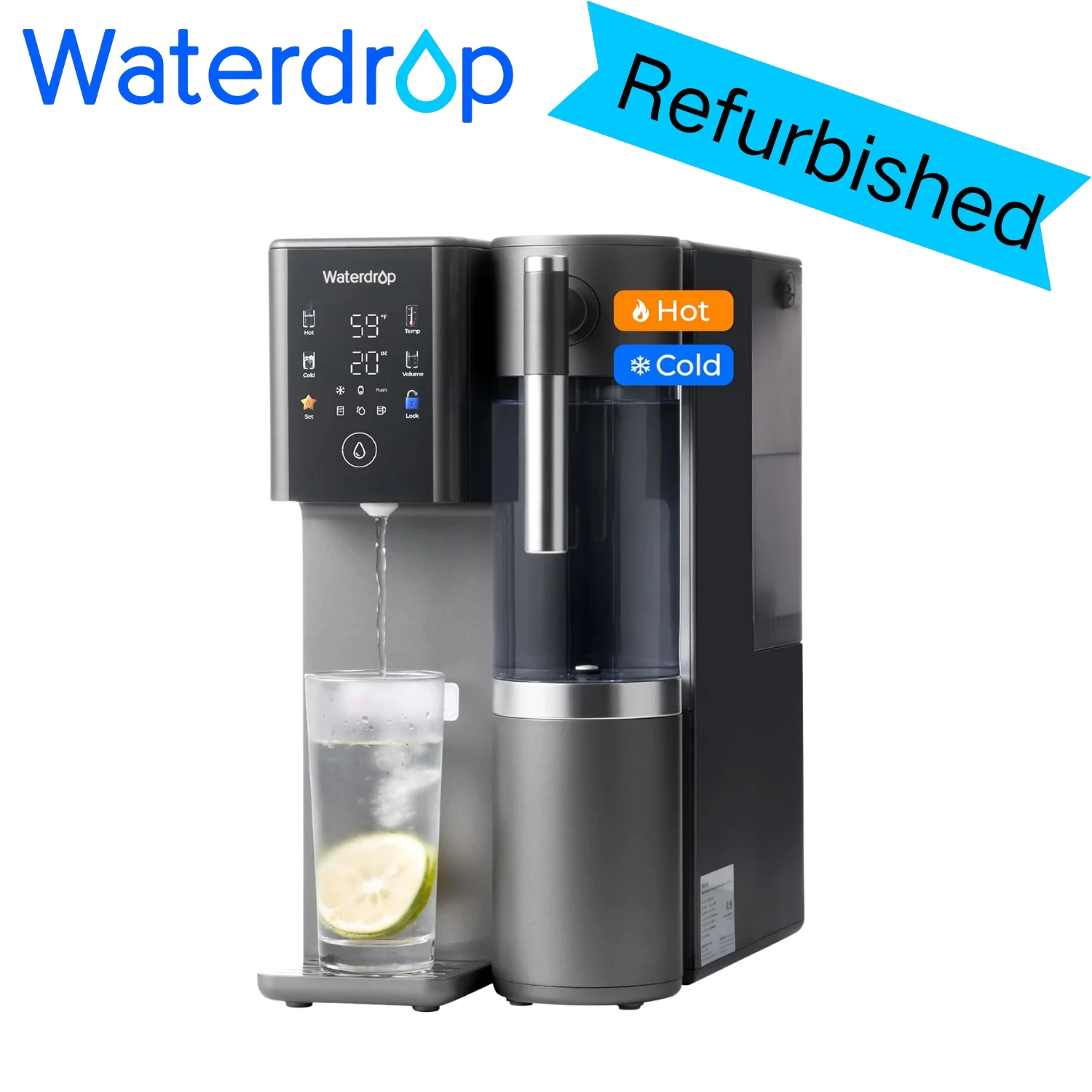 Waterdrop WD-A2 Countertop Reverse Osmosis System, Hot and Cold RO System, Portable Pure Water Tank, Certified Refurbished
Waterdrop WD-A2 Countertop Reverse Osmosis System, Hot and Cold RO System, Portable Pure Water Tank, Certified Refurbished