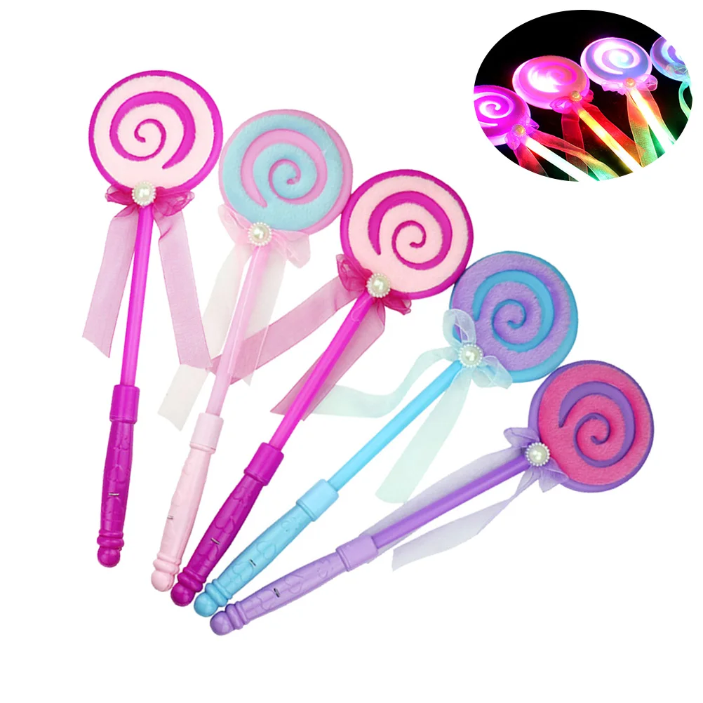 5 Pcs Glowing Lollipop LED Light-up Stick Fairy Wand Shine Design Flashing Sticks 
5 Pcs Glowing Lollipop LED Light-up Stick Fairy Wand Shine Design Flashing Sticks