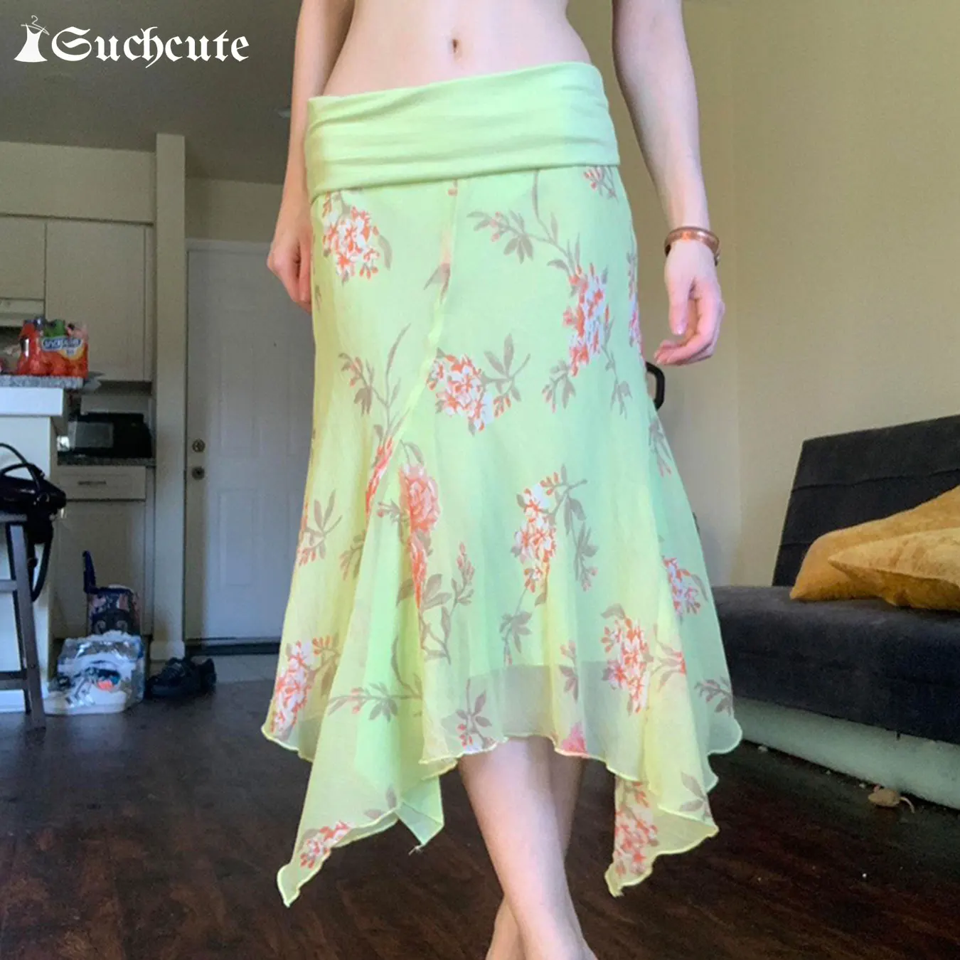 SUCHCUTE Y2K Mesh Floral Printing Asymmetric Hem Skirt Summer Holiday Women Skirt Aesthetic Elegant Outfit Fashion Beach Clothes
SUCHCUTE Y2K Mesh Floral Printing Asymmetric Hem Skirt Summer Holiday Women Skirt Aesthetic Elegant Outfit Fashion Beach Clothes