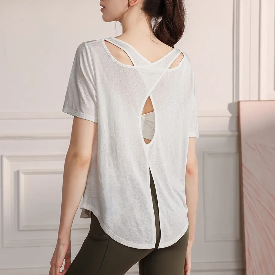 New Women's Loose Short Sleeve Hoodie with Beautiful Back, Professional Fitness Running Top, T-shirt for Summer
New Women's Loose Short Sleeve Hoodie with Beautiful Back, Professional Fitness Running Top, T-shirt for Summer