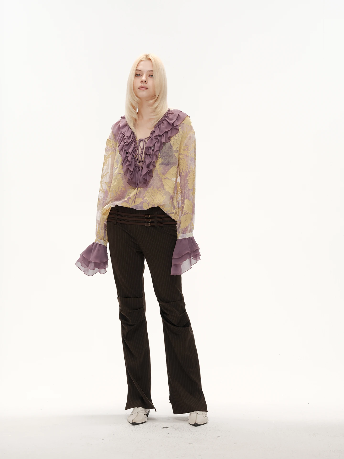 Withsonnet Slim Fit Pleated Bell Bot Pants mid Low Waist Striped Micro Elastic Asymmetric Hem Long Trousers for Women
Withsonnet Slim Fit Pleated Bell Bot Pants mid Low Waist Striped Micro Elastic Asymmetric Hem Long Trousers for Women