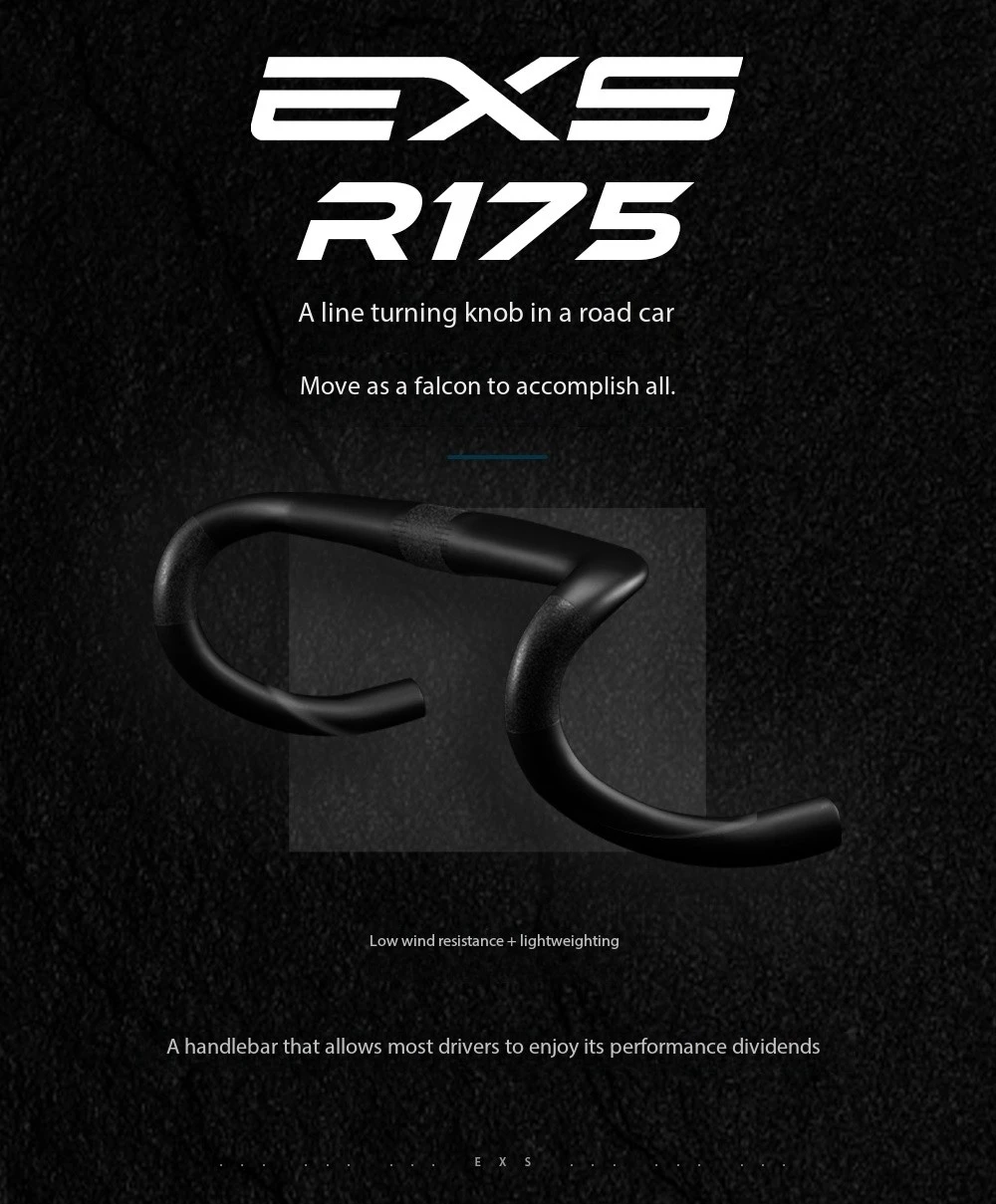 EXS R175 carbon fiber lightweight fully internal wiring curved handlebar for road bike
EXS R175 carbon fiber lightweight fully internal wiring curved handlebar for road bike