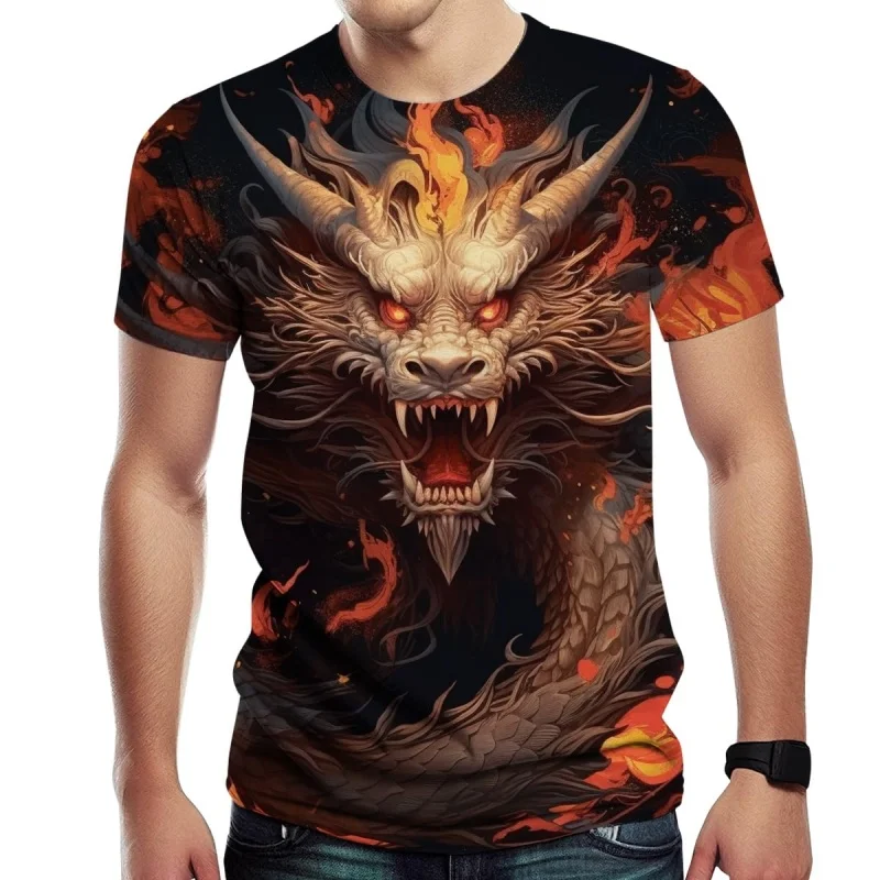 Colorful Chinese Loong Pattern T Shirt For Men Retro 3D Print Tees Casual Streetwear Short Sleeve Round Neck Tops Loose T-Shirts
Colorful Chinese Loong Pattern T Shirt For Men Retro 3D Print Tees Casual Streetwear Short Sleeve Round Neck Tops Loose T-Shirts