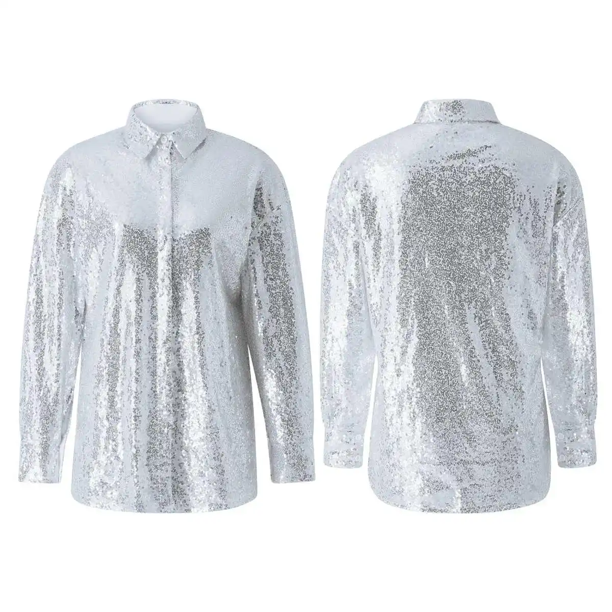 iny Sequin Lapel Loose Long Sve irt Street Sle Oversized Cotton Polyester Women's Faion Spring Autumn Warm irt
iny Sequin Lapel Loose Long Sve irt Street Sle Oversized Cotton Polyester Women's Faion Spring Autumn Warm irt