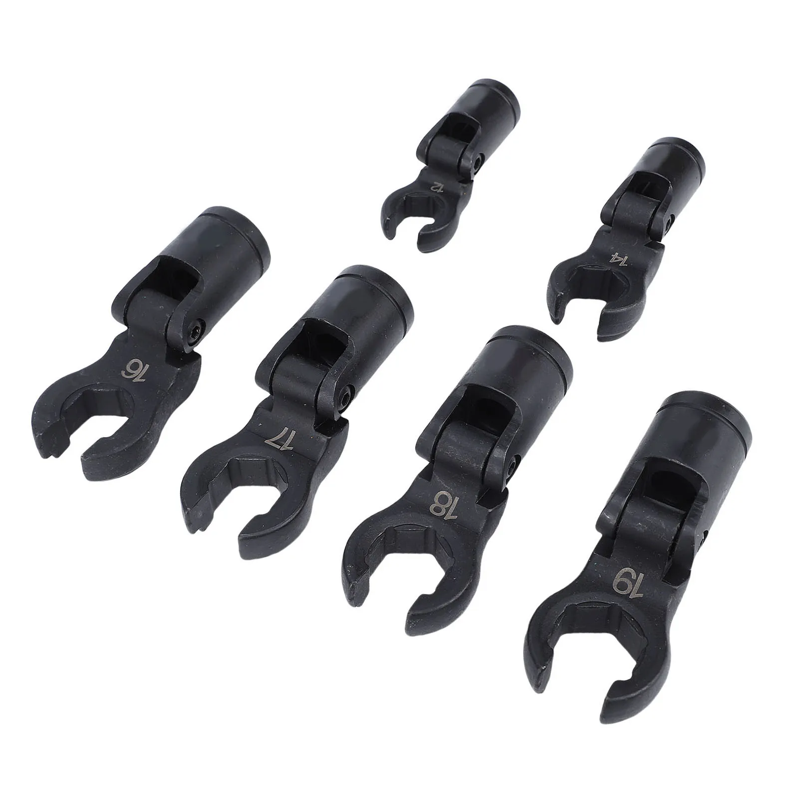 6PCS Crows Foot Wrenches 1/2 3/8 Inch Drive 6 Point Socket Flexible Head Fuel Line Wrench Set 12mm 14mm 16mm 17mm 18mm 19mm Open
6PCS Crows Foot Wrenches 1/2 3/8 Inch Drive 6 Point Socket Flexible Head Fuel Line Wrench Set 12mm 14mm 16mm 17mm 18mm 19mm Open