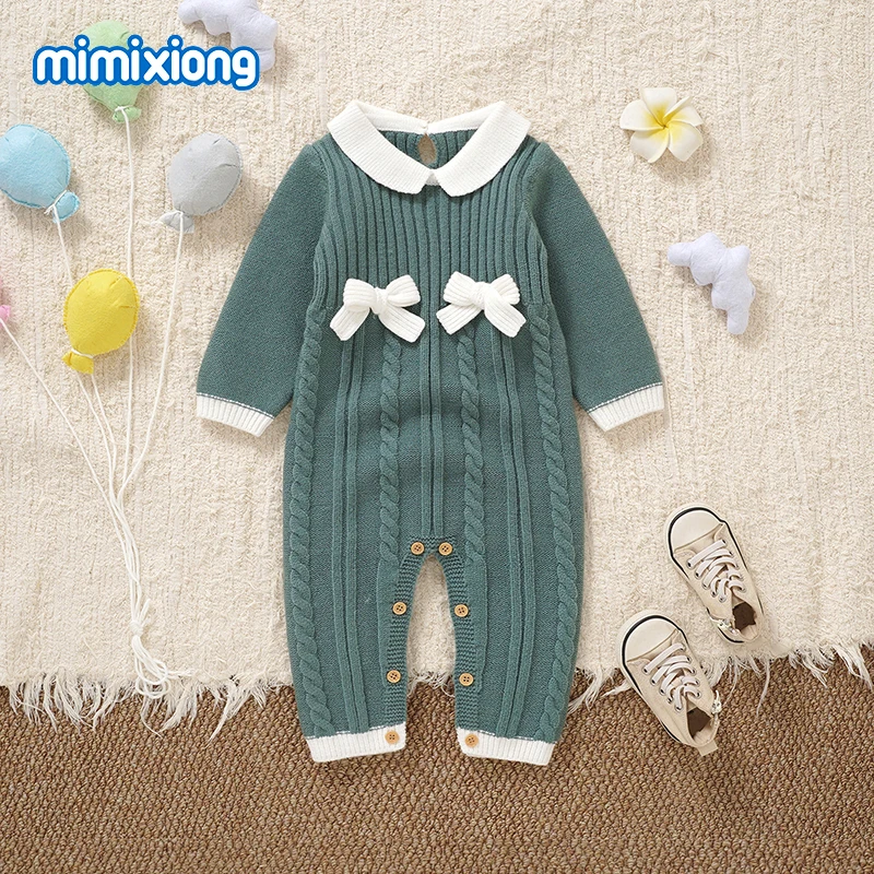 Fashion Bowknot Knit Baby Girls Rompers Green Newborn Infant Full Sleeve Jumpsuits One Piece Toddler Overalls Spring Fall Winter
Fashion Bowknot Knit Baby Girls Rompers Green Newborn Infant Full Sleeve Jumpsuits One Piece Toddler Overalls Spring Fall Winter
