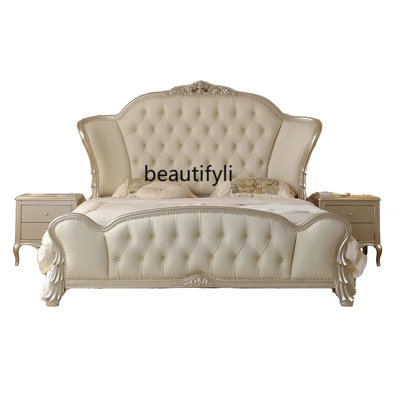 A90 American light luxury solid wood bed 1.8 meters modern simple double bed master bedroom leather premium French court bed
A90 American light luxury solid wood bed 1.8 meters modern simple double bed master bedroom leather premium French court bed