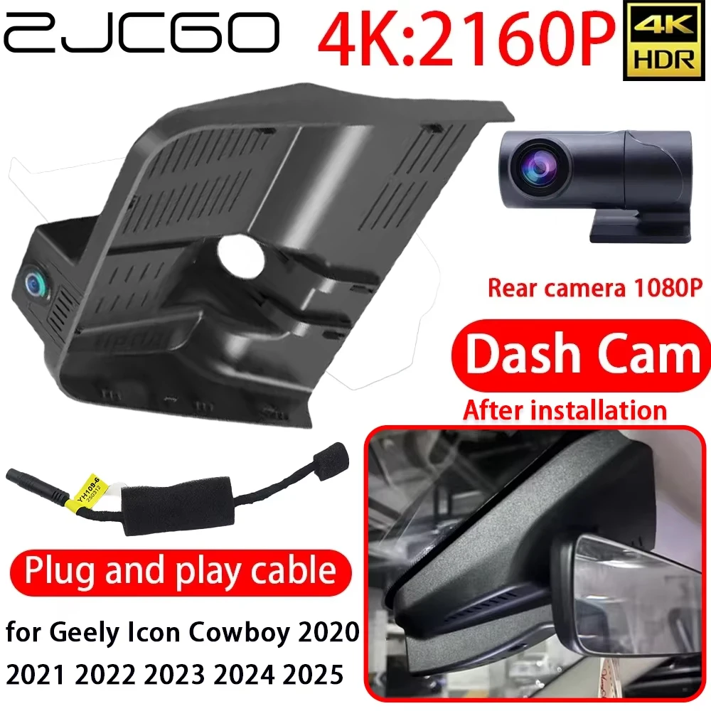 ZJCGO 4K DVR Dash Cam Wifi Sony Lens Front Rear Camera 24h Monitor Recording for Geely Icon Cowboy 2020 2021 2022 2023 2024 2025
ZJCGO 4K DVR Dash Cam Wifi Sony Lens Front Rear Camera 24h Monitor Recording for Geely Icon Cowboy 2020 2021 2022 2023 2024 2025