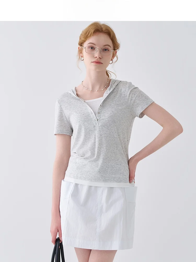 Американская ретро-футболка с эффектом двухслойности, женская, с коротким рукавом, летняя, новый дизайн, повседневный топ-худи, бренд Jiujiu, для отдыха
Американская ретро-футболка с эффектом двухслойности, женская, с коротким рукавом, летняя, новый дизайн, повседневный топ-худи, бренд Jiujiu, для отдыха