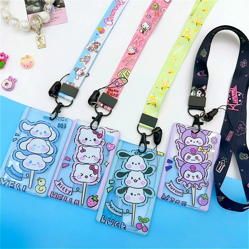 Держатель для карточек с рисунком Sanrio для студентов, Hellokitty Kuromi, акриловый ремешок с защитой от потери, прозрачный школьный чехол для хранения кредитных карт
Держатель для карточек с рисунком Sanrio для студентов, Hellokitty Kuromi, акриловый ремешок с защитой от потери, прозрачный школьный чехол для хранения кредитных карт