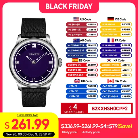 FARASUTE nouvelle réserve de marche 80 heures montre mécanique manuelle pour hommes suisse Super lumineux saphir 5Bar montres étanches