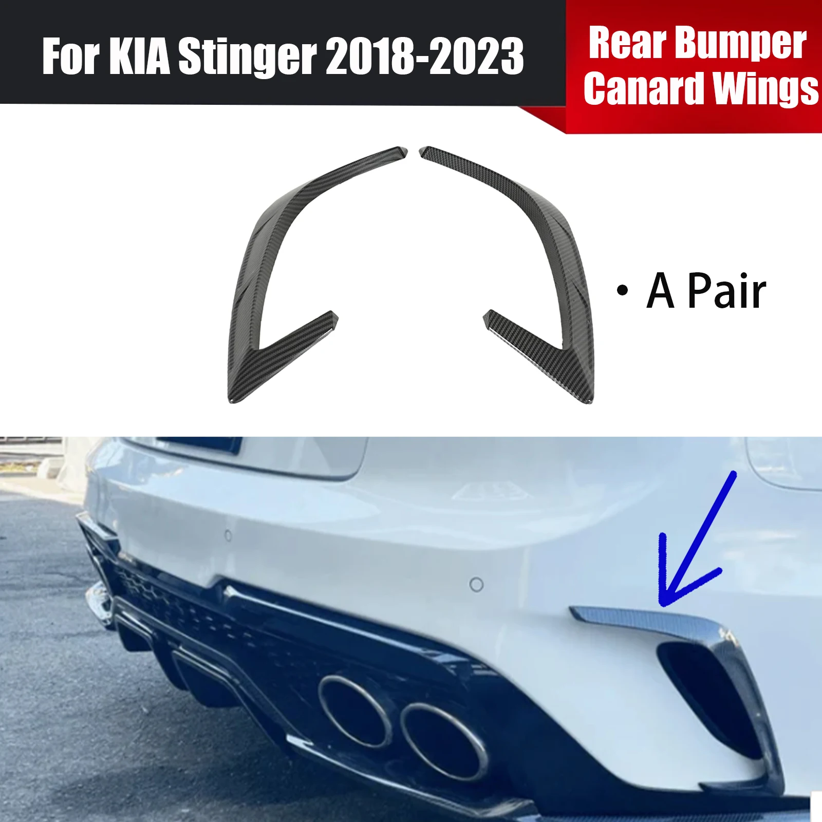 Car Rear Bumper Canard Wings Trim For KIA Stinger 2018-2023 A Pair Body Kit Auto Accessories ABS Plastic Spoiler Glossy Black
Car Rear Bumper Canard Wings Trim For KIA Stinger 2018-2023 A Pair Body Kit Auto Accessories ABS Plastic Spoiler Glossy Black