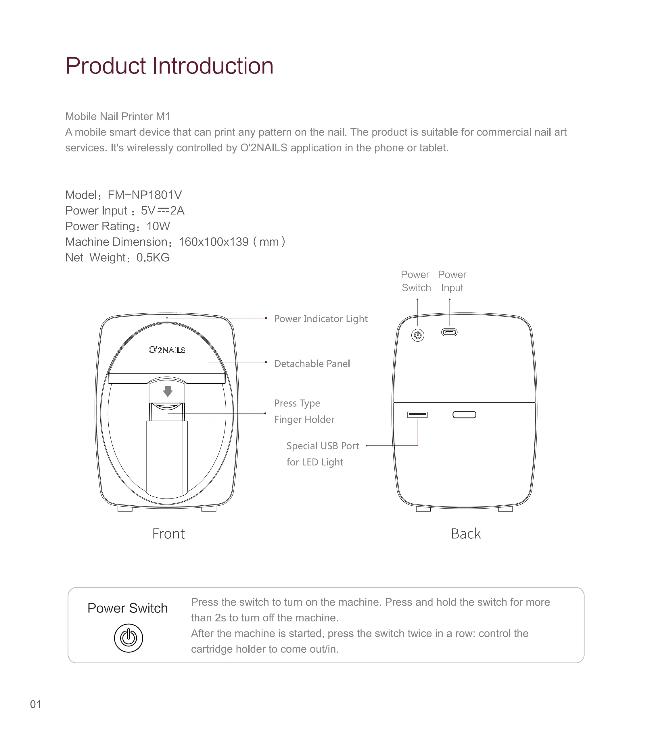 Portable 3D Nail Art Printer