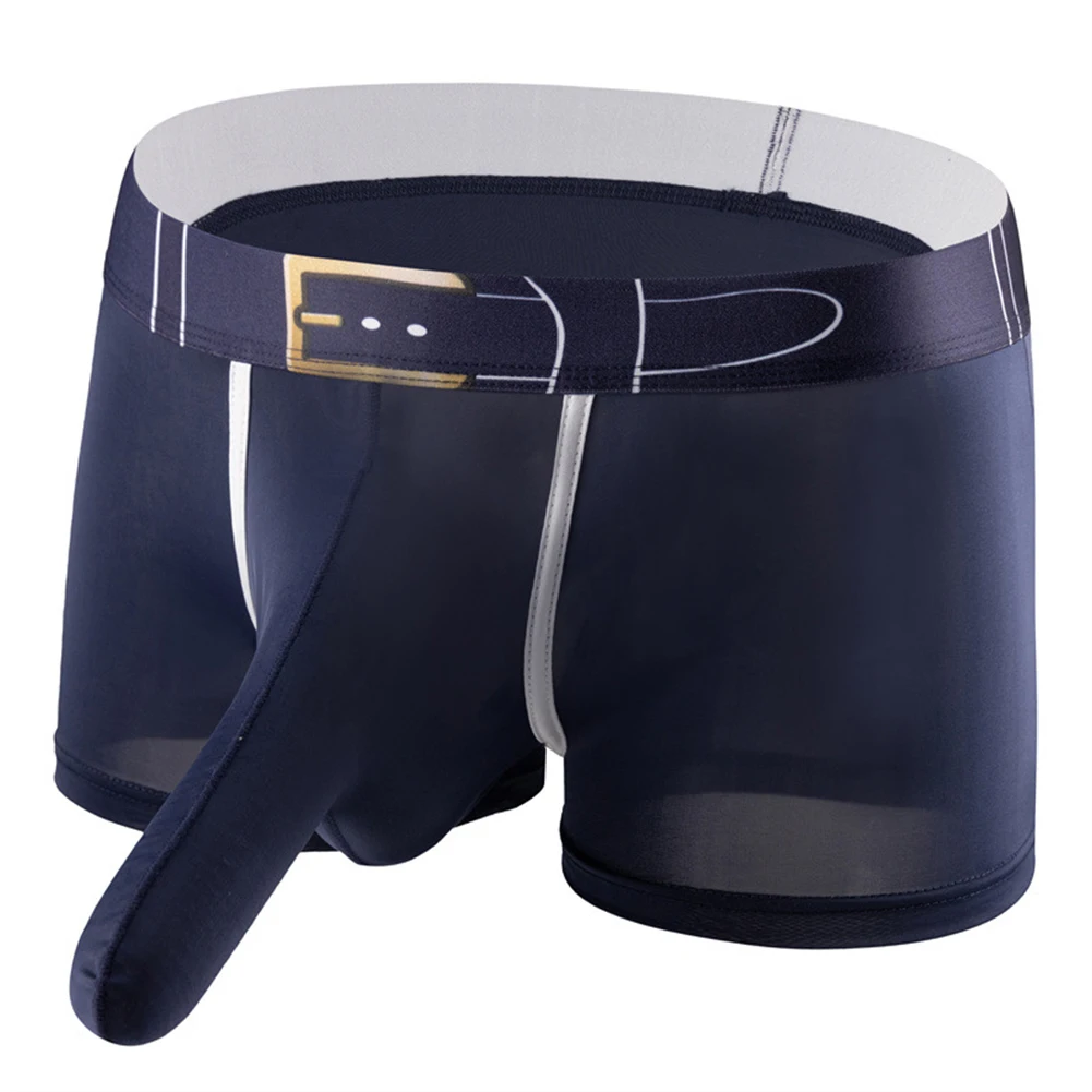 Sexy Mens Elephant Nose Shorts Closed Sheath Erotic Underwear 3D Belt Printed Boxer Briefs Ice Silk Comfy Breathable Underpants
Sexy Mens Elephant Nose Shorts Closed Sheath Erotic Underwear 3D Belt Printed Boxer Briefs Ice Silk Comfy Breathable Underpants