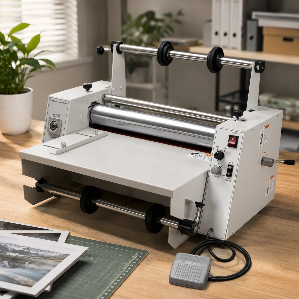 EL-450 Electric Hot & Cold Laminating Machine 425mm Semi-Automatic Desktop Roll Laminator For Paper, Photos & Packaging
EL-450 Electric Hot & Cold Laminating Machine 425mm Semi-Automatic Desktop Roll Laminator For Paper, Photos & Packaging