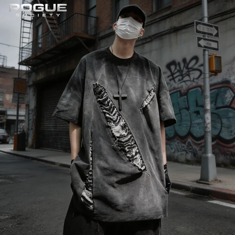 Summer Retro Y2K Grunge Washed Distressed T-Shirt Men Oversized Hip Hop Streetwear Punk Ripped Short Sleeve Casual Tops Unisex
Summer Retro Y2K Grunge Washed Distressed T-Shirt Men Oversized Hip Hop Streetwear Punk Ripped Short Sleeve Casual Tops Unisex
