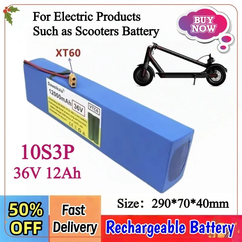 10S3P 36V 12000mAh 100% Brand New Lithium-Ion Rechargeable Battery Suitable for Electric Products Such as Scooters Battery
10S3P 36V 12000mAh 100% Brand New Lithium-Ion Rechargeable Battery Suitable for Electric Products Such as Scooters Battery