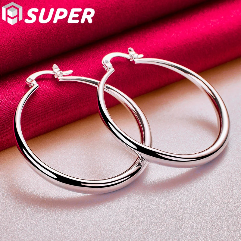 925 Sterling Silver 40mm Round Smooth Big Circle Hoop Earrings For Fashion Party Wedding Jewelry
925 Sterling Silver 40mm Round Smooth Big Circle Hoop Earrings For Fashion Party Wedding Jewelry