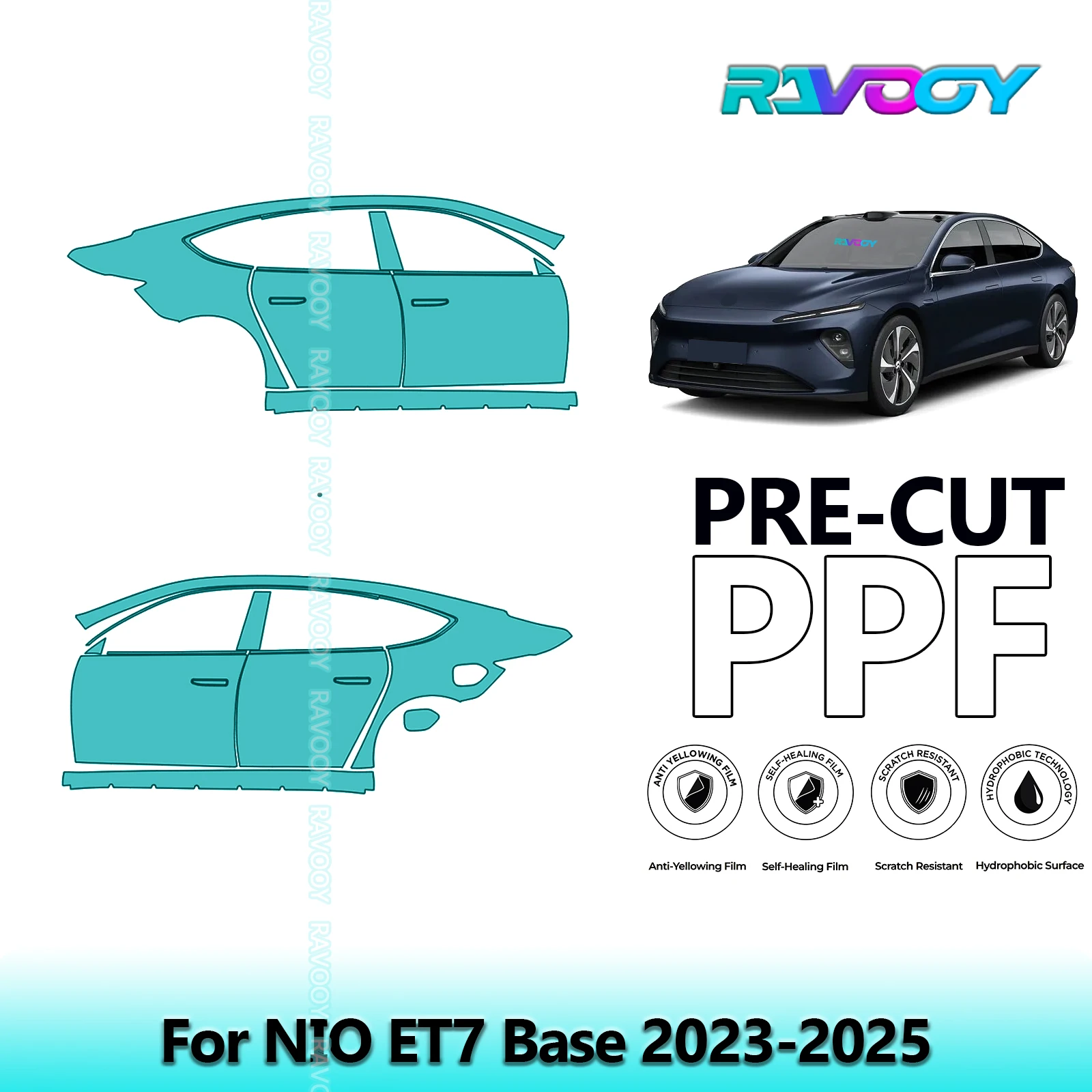 For NIO ET7 Base 2023-2025 8.5mil Clear Matte Pre-Cut PPF Door & A/B Pillar Kit TPU Paint Protection Film Set
For NIO ET7 Base 2023-2025 8.5mil Clear Matte Pre-Cut PPF Door & A/B Pillar Kit TPU Paint Protection Film Set
