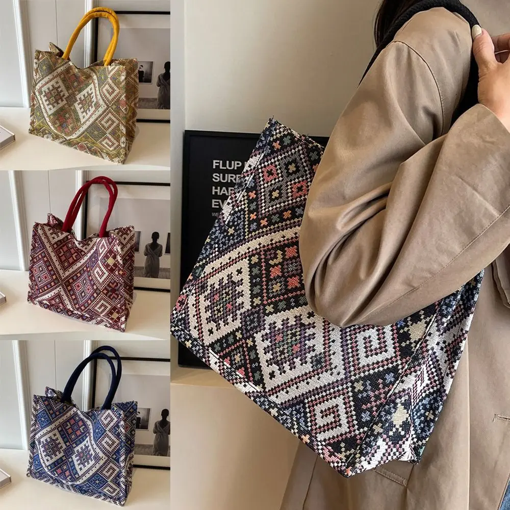 New High Quality Fashion Ethnic Style Tote Bag Large Capacity Retro Women's Shoulder Bag Casual Canvas Commuting Bags Female
New High Quality Fashion Ethnic Style Tote Bag Large Capacity Retro Women's Shoulder Bag Casual Canvas Commuting Bags Female
