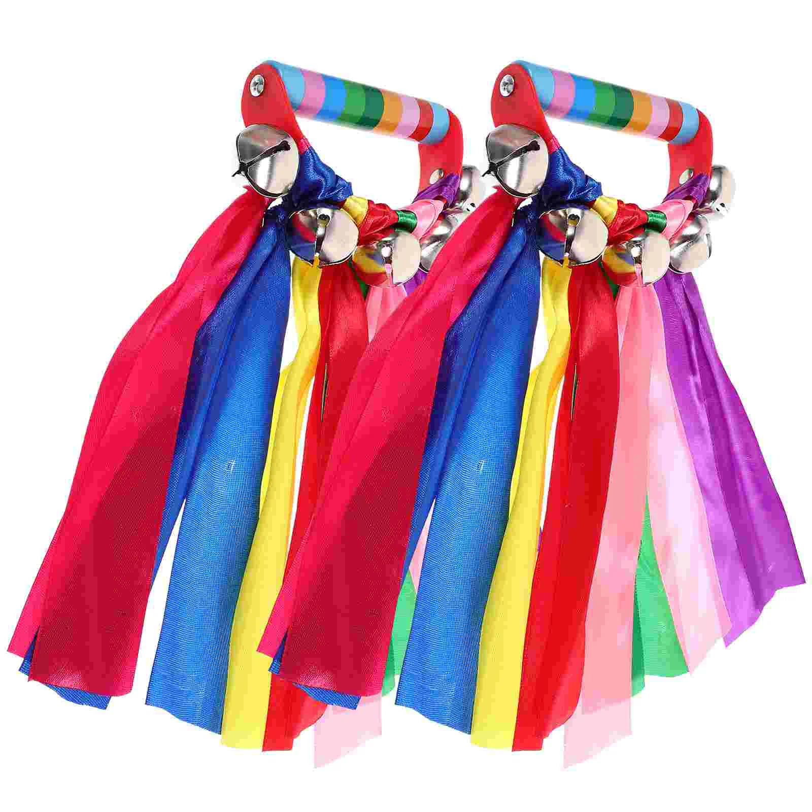 2pcs Gymnastics Ribbon Tambourine Hand Bells Portable Percussion Toy Rainbow 25cm Plastic Handle Kids Music Educational Supplies
2pcs Gymnastics Ribbon Tambourine Hand Bells Portable Percussion Toy Rainbow 25cm Plastic Handle Kids Music Educational Supplies