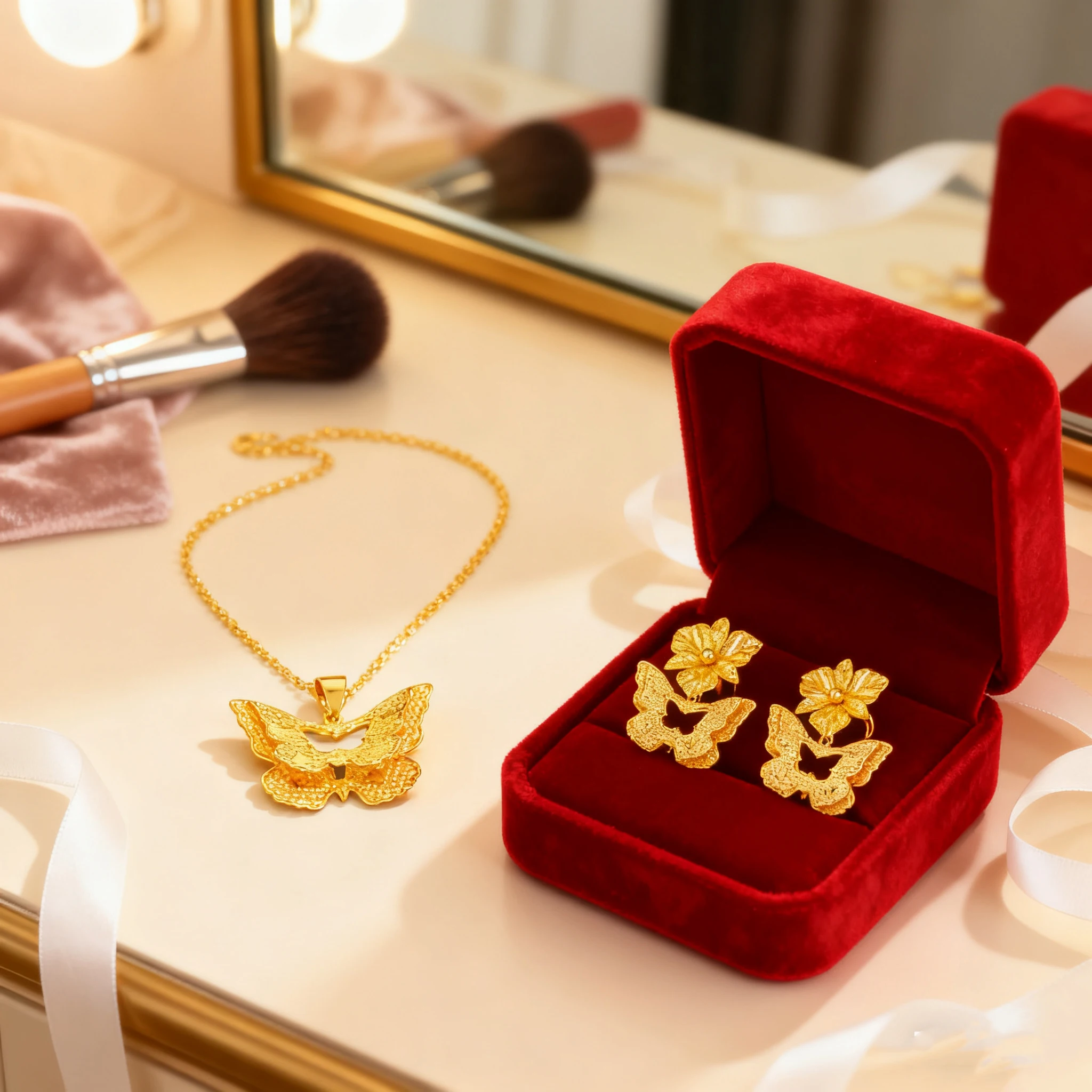 Butterfly Necklace Earring Set Women New Fashion Romantic Elegant Gold Color Pendant Necklace for Festivals Gifts
Butterfly Necklace Earring Set Women New Fashion Romantic Elegant Gold Color Pendant Necklace for Festivals Gifts