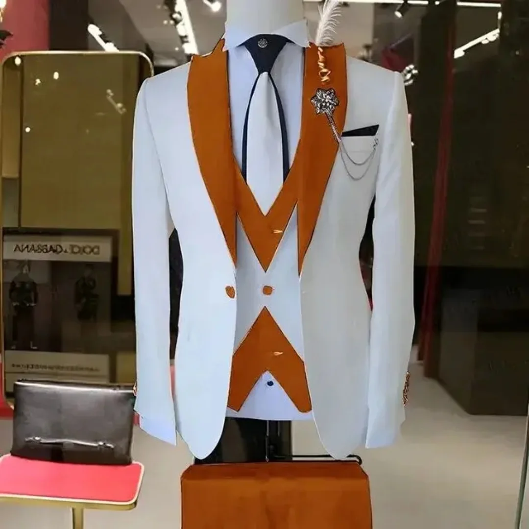 Fashion Style Slim Fit Men's Suits Groom Tuxedos Formal Wedding/Business Men Suits Peak Lapel Jacket+Vest+Pants 3PCS for Party
Fashion Style Slim Fit Men's Suits Groom Tuxedos Formal Wedding/Business Men Suits Peak Lapel Jacket+Vest+Pants 3PCS for Party