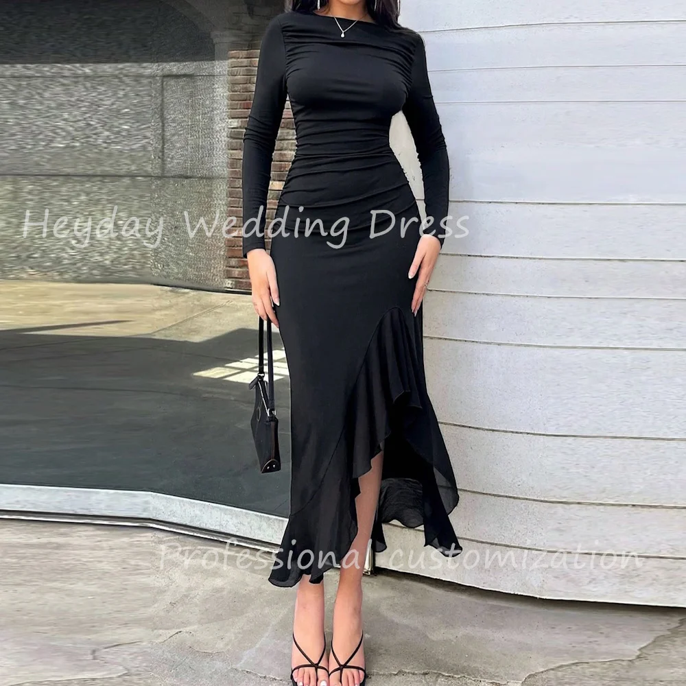 Heyday robes de soirée Dress With Split Sexy Customized Fashion O-Neck Straight Long Sleeves Evening Dresses Special Occasions
Heyday robes de soirée Dress With Split Sexy Customized Fashion O-Neck Straight Long Sleeves Evening Dresses Special Occasions