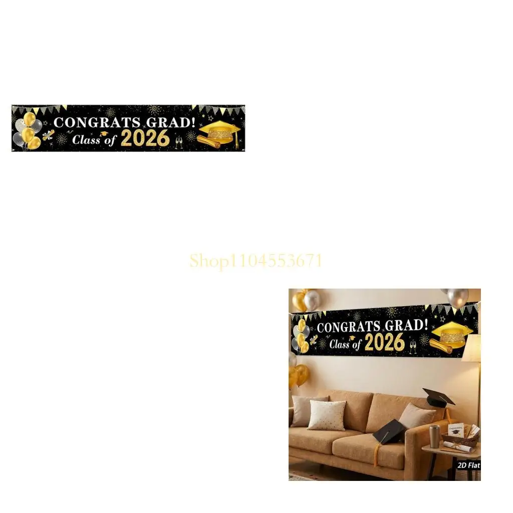 Best Seller 200X40Cm Black Gold Graduation Banners For 2026 Class Party Photo Background
Best Seller 200X40Cm Black Gold Graduation Banners For 2026 Class Party Photo Background