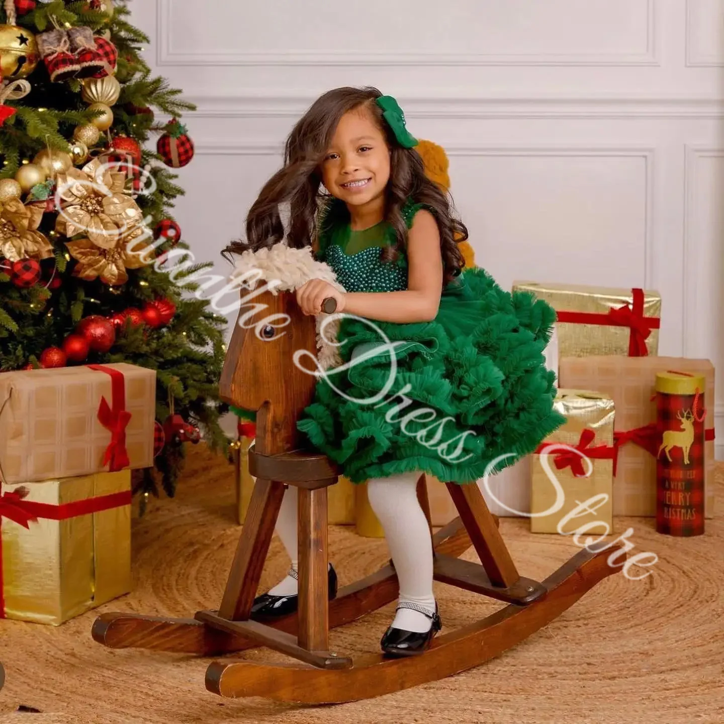 Christmas Flower Girl Dress For Wedding Pearls Green Tulle Puffy Kids Birthday Party First Communion Ball Gowns Customized
Christmas Flower Girl Dress For Wedding Pearls Green Tulle Puffy Kids Birthday Party First Communion Ball Gowns Customized