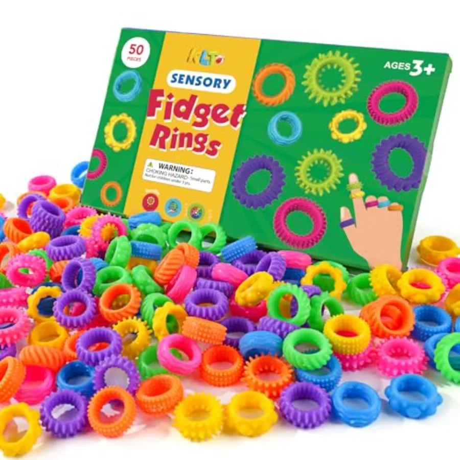 Fidget Rings Sensory Toys for:50 Pack Textured Sensory Rings - Bulk Fidgets for Classroom Prizes - Quiet Fidget Toys for Autism
Fidget Rings Sensory Toys for:50 Pack Textured Sensory Rings - Bulk Fidgets for Classroom Prizes - Quiet Fidget Toys for Autism