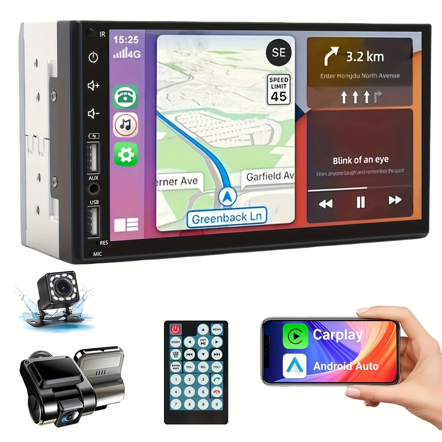 7 Inch Car Radio Stereo 2 Din Full Touch Screen Android Auto Carplay Car Video Player with Dash Cam Rear Camera Bluetooth 2 USB
7 Inch Car Radio Stereo 2 Din Full Touch Screen Android Auto Carplay Car Video Player with Dash Cam Rear Camera Bluetooth 2 USB