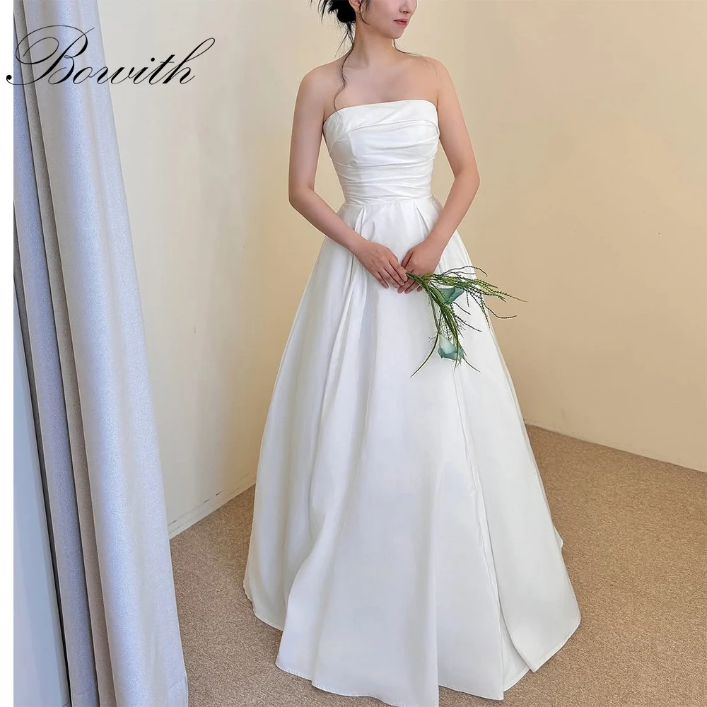 Bowith Simple Korean Wedding Dresses Strapless A-Line Bridal Gown with Shawl Customized Wedding Reception Dresses Corset Back
Bowith Simple Korean Wedding Dresses Strapless A-Line Bridal Gown with Shawl Customized Wedding Reception Dresses Corset Back