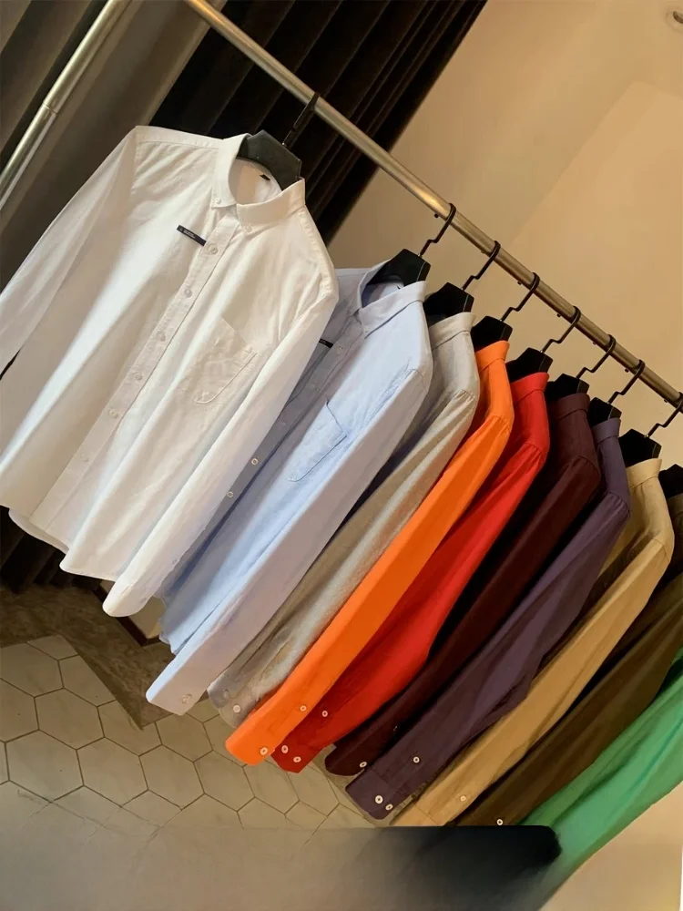 Dopamine Color Washed Oxford Cloth Men's Casual Long Sleeve Shirt Pure Color Standard Fit Youth Cotton 100% Resistant to Defo...
Dopamine Color Washed Oxford Cloth Men's Casual Long Sleeve Shirt Pure Color Standard Fit Youth Cotton 100% Resistant to Defo...