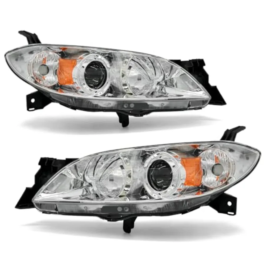 Headlight Assembly Pair for 2004-2009 Mazda 3 4DR Sedan Projector Chrome Housing Amber Reflector Left Right W/O Bulbs Not Fit H
Headlight Assembly Pair for 2004-2009 Mazda 3 4DR Sedan Projector Chrome Housing Amber Reflector Left Right W/O Bulbs Not Fit H